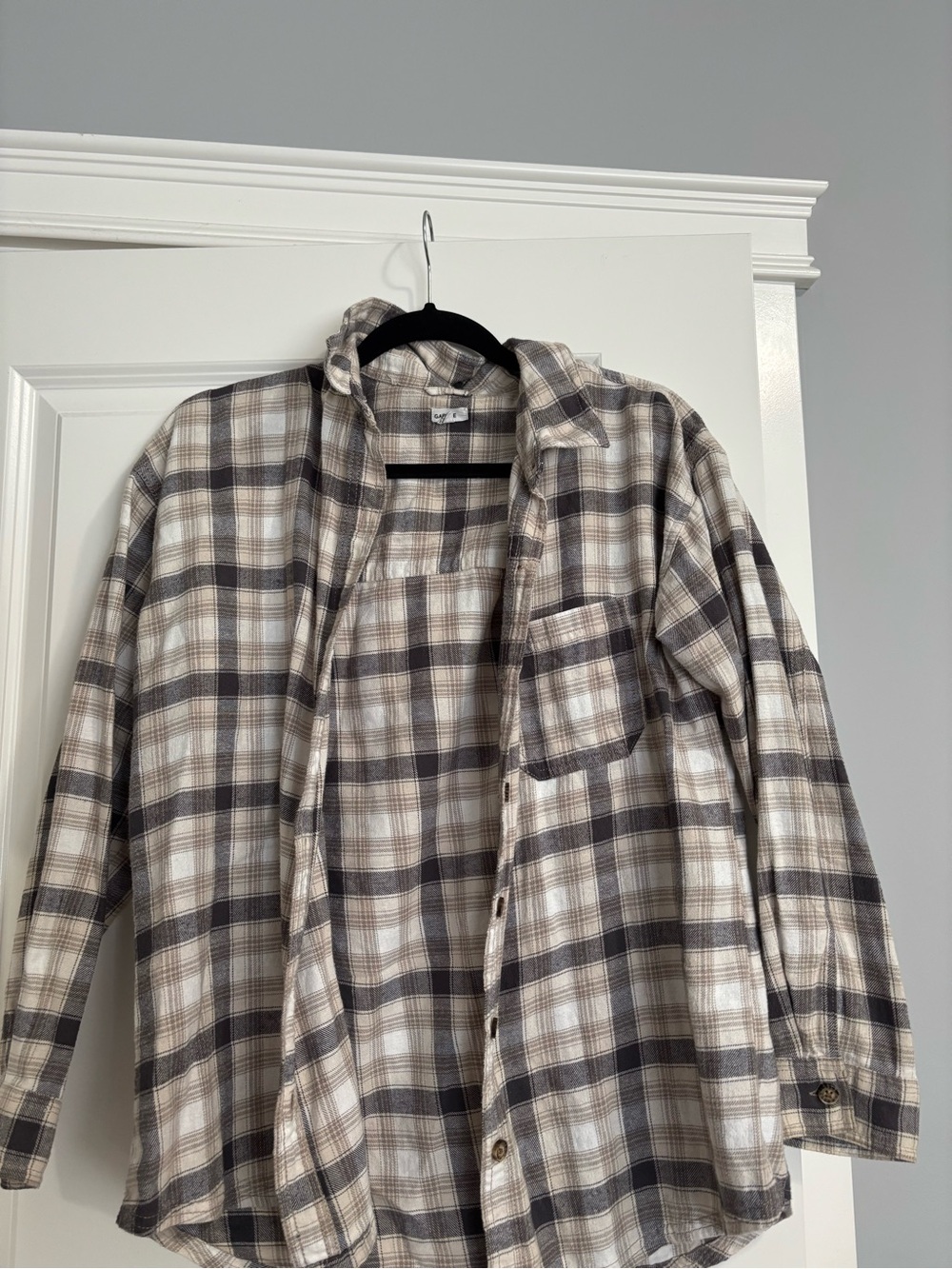 Garage Plaid Button-Down Shirt in Cream and Gray